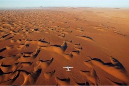 Flying over Namibia dunes